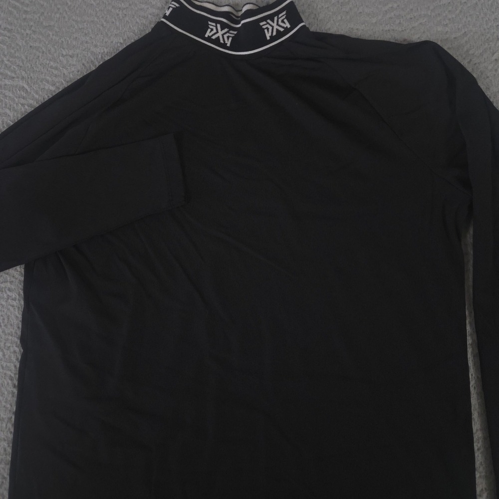 PXG Shirt Mens Medium Logo Mock Neck Polyamide Elastane Golf Top Long Sleeve
